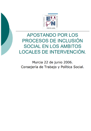Apostando por los procesos de inclusión social en los ámbitos locales de intervención