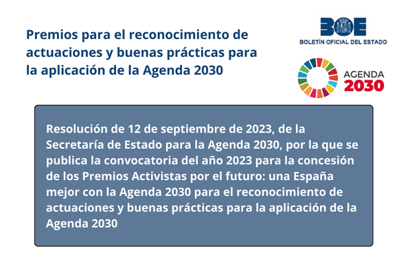 Premios para el reconocimiento de la aplicación Agenda 2030