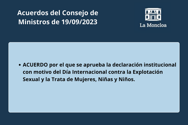 Consejo de Ministros de 19/09/2023