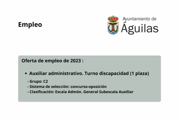 Oferta de empleo público 2023 del Ayuntamiento de Águilas