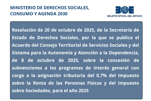 Subvenciones a programas de interés general