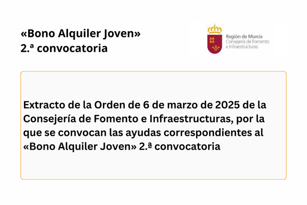 Bono Alquiler Joven. Segunda convocatoria