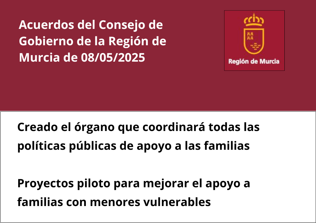 Acuerdos del Consejo de Gobierno de la Región de Murcia