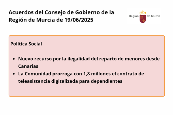 Acuerdos del Consejo de Gobierno de la Región de Murcia