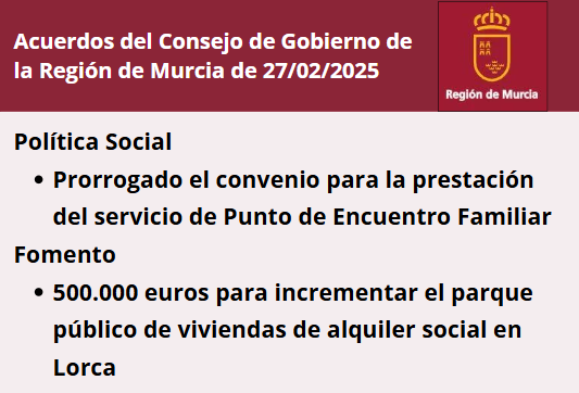 Acuerdos del Consejo de Gobierno de la Región de Murcia