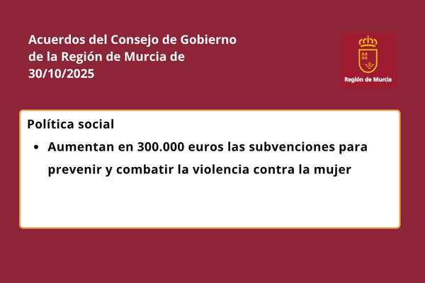 Acuerdos del Consejo de Gobierno de la Región de Murcia