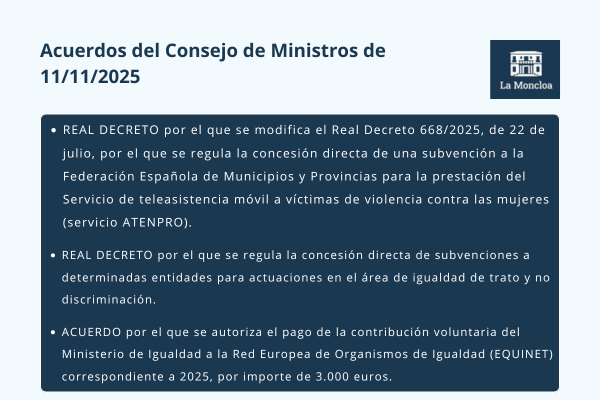 Acuerdos del Consejo de Ministros