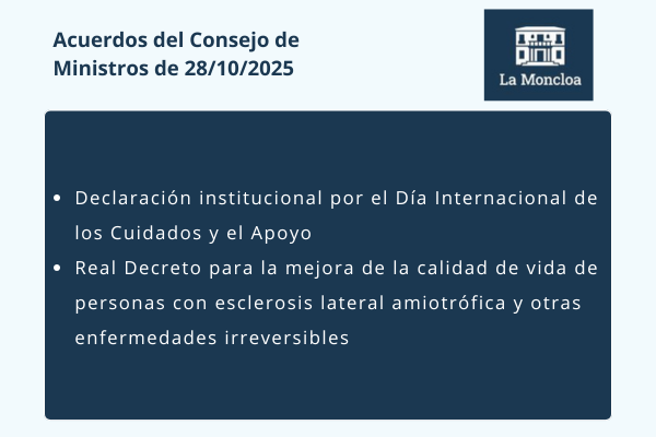 Acuerdos del Consejo de Ministros de 28/10/2025