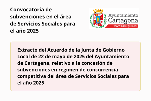 Convocatoria de subvenciones Ayuntamiento de Cartagena