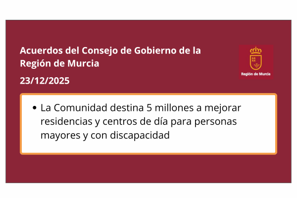Acuerdos del Consejo de Gobierno de la Región de Murcia