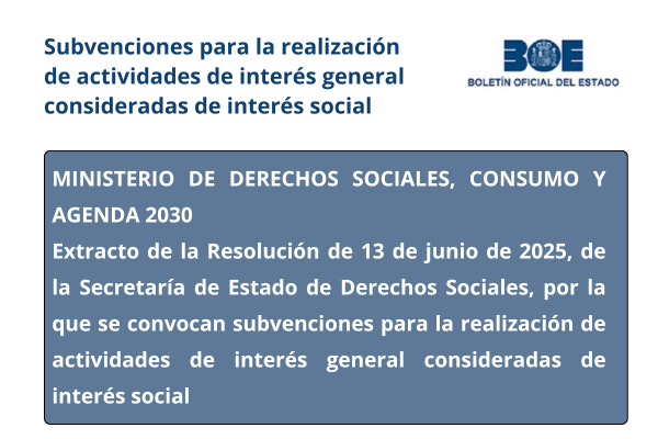 Ayudas para actividades de interés social