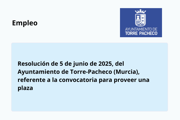 Empleo. Ayuntamiento de Torre Pacheco