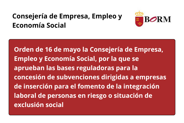 Subvenciones dirigidas a empresas de inserción