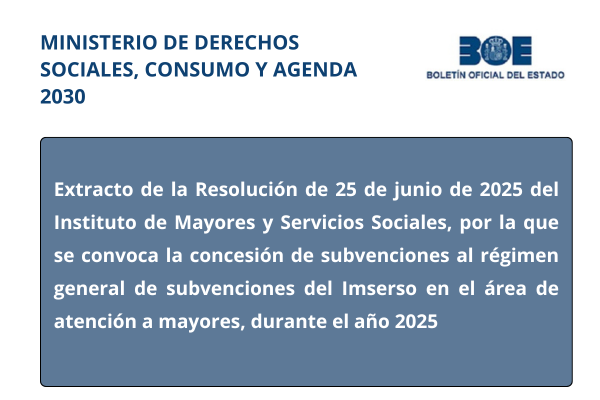 Subvenciones a entidades de personas mayores