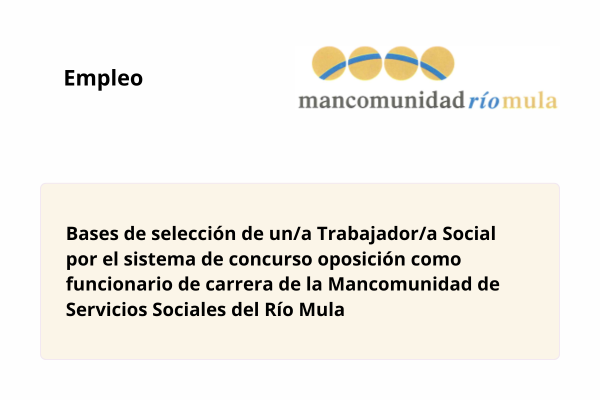 Empleo. Mancomunidad de Servicios Sociales del Río Mula
