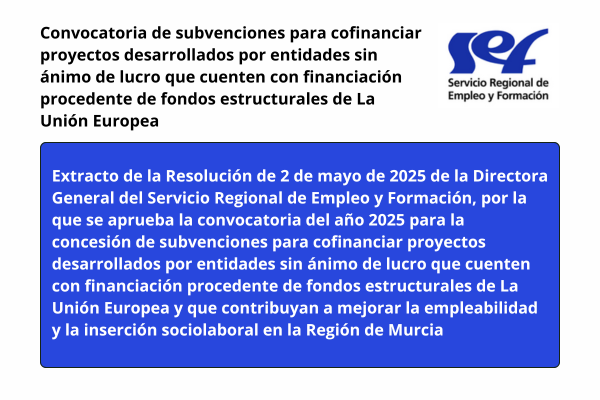 Convocatoria de subvenciones del SEF