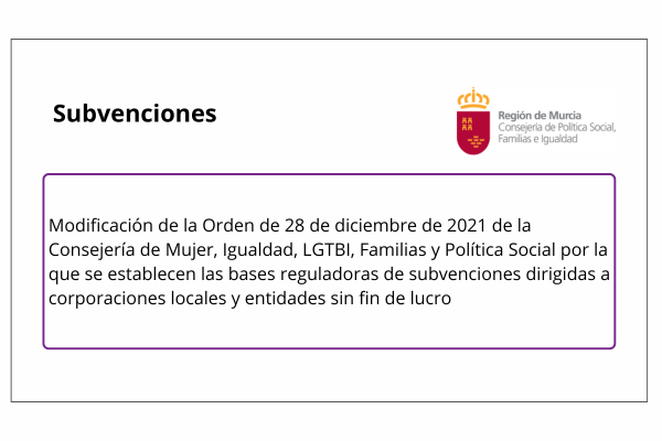 Modificación de bases reguladoras de subvenciones