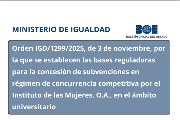 Bases reguladoras subvenciones mujer ámbito universidad