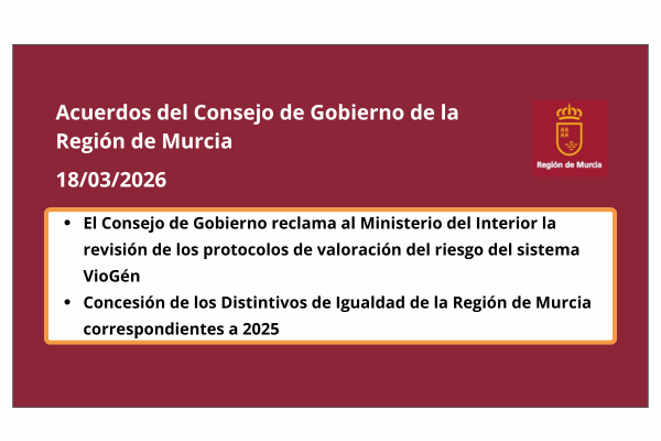 Acuerdos del Consejo de Gobierno de la Región de Murcia