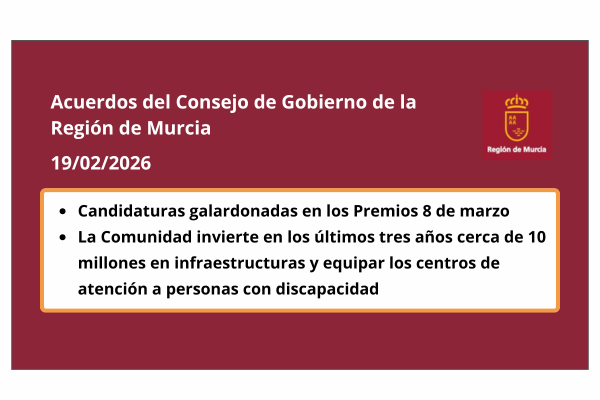 Acuerdos del Consejo de Gobierno de la Región de Murcia