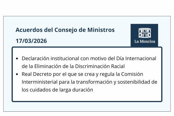 Acuerdos del Consejo de Ministros de 17/03/2026