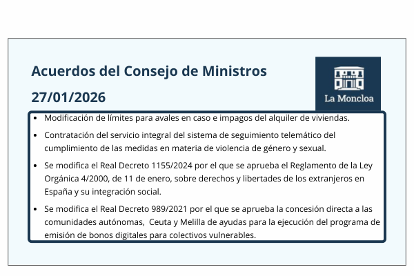 Acuerdos del Consejo de Ministros